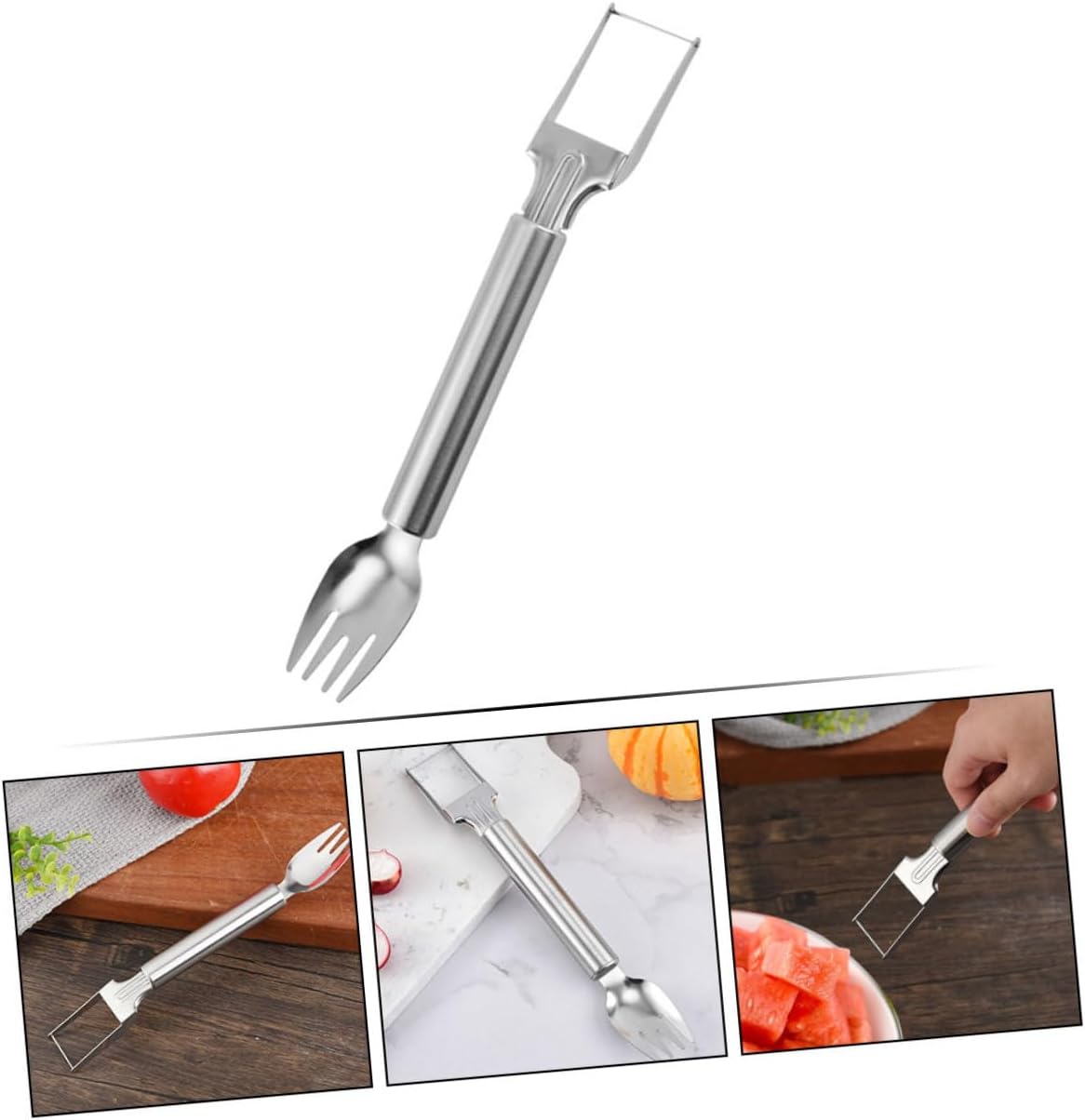Stainless Steel Two-in-one Watermelon Cutter Fork for Summer Fruit