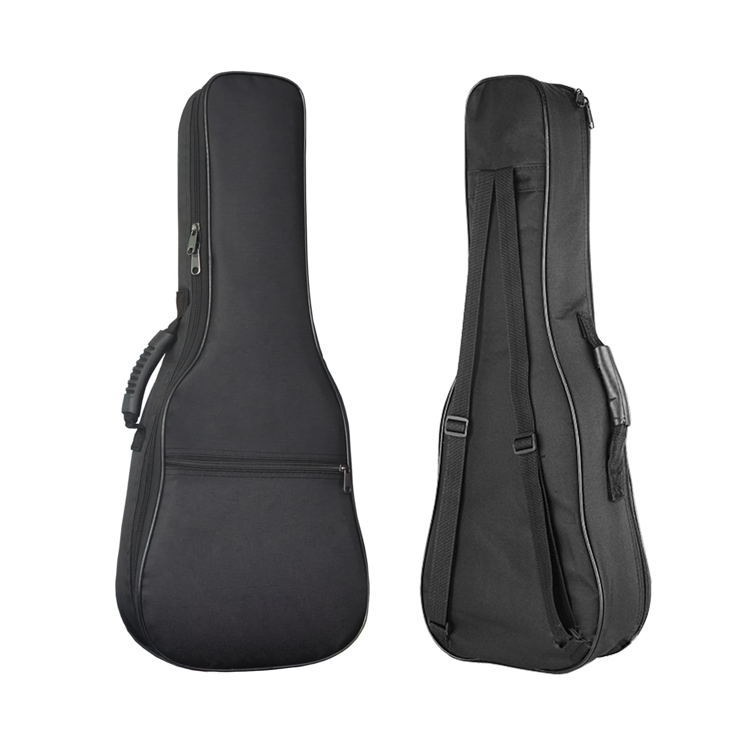 Custodia per ukulele da concerto, 58,9 cm / 61 cm, morbida, con doppia tracolla regolabile, imbottitura in spugna spessa 0,5 cm, protettiva, impermeabile, in tessuto Oxford (nero, 68,5 cm)