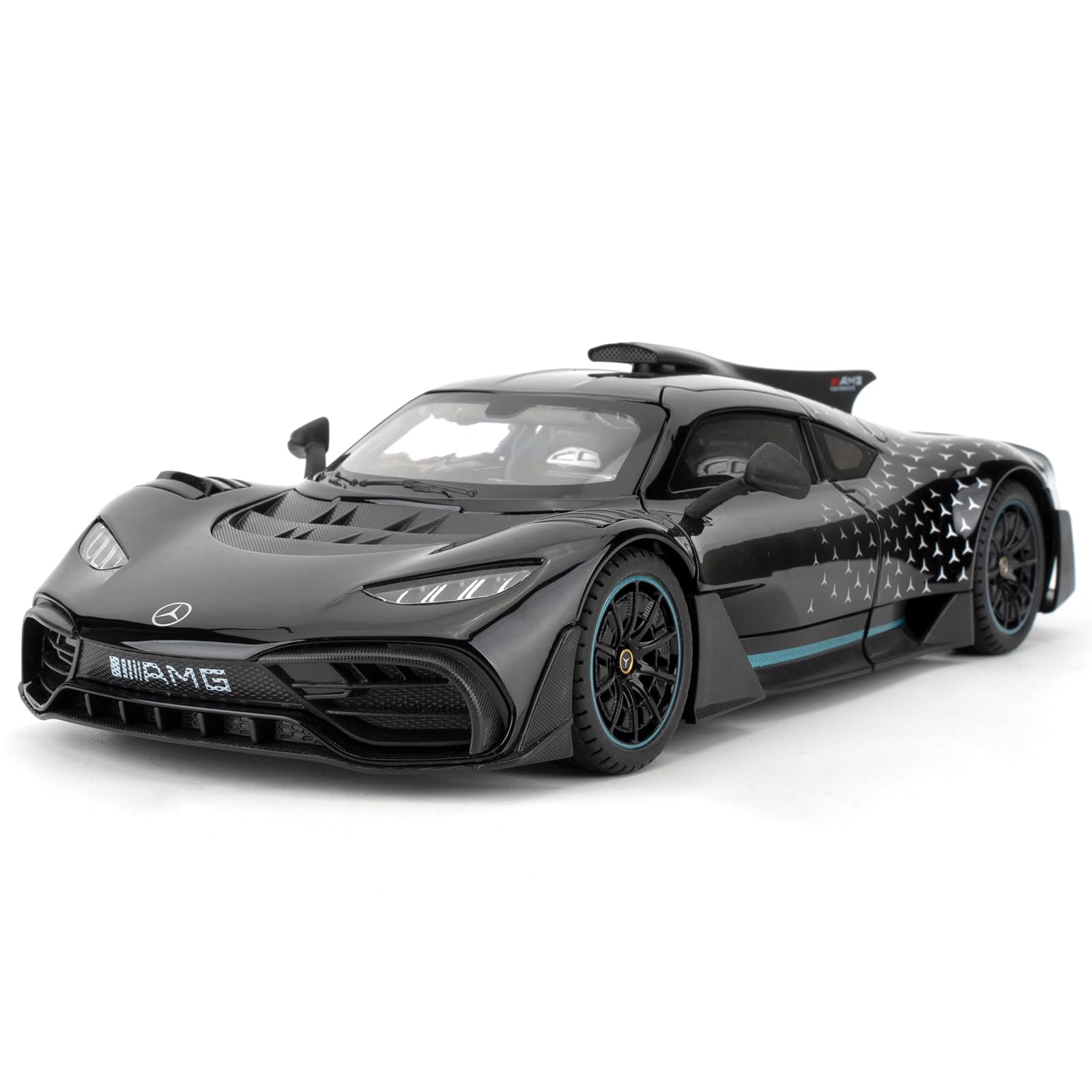 1/18 Mercedes AMG ONE Die-cast Model Car, Collectible Alloy Model with Sound and Light Function and Pullback Function, Black