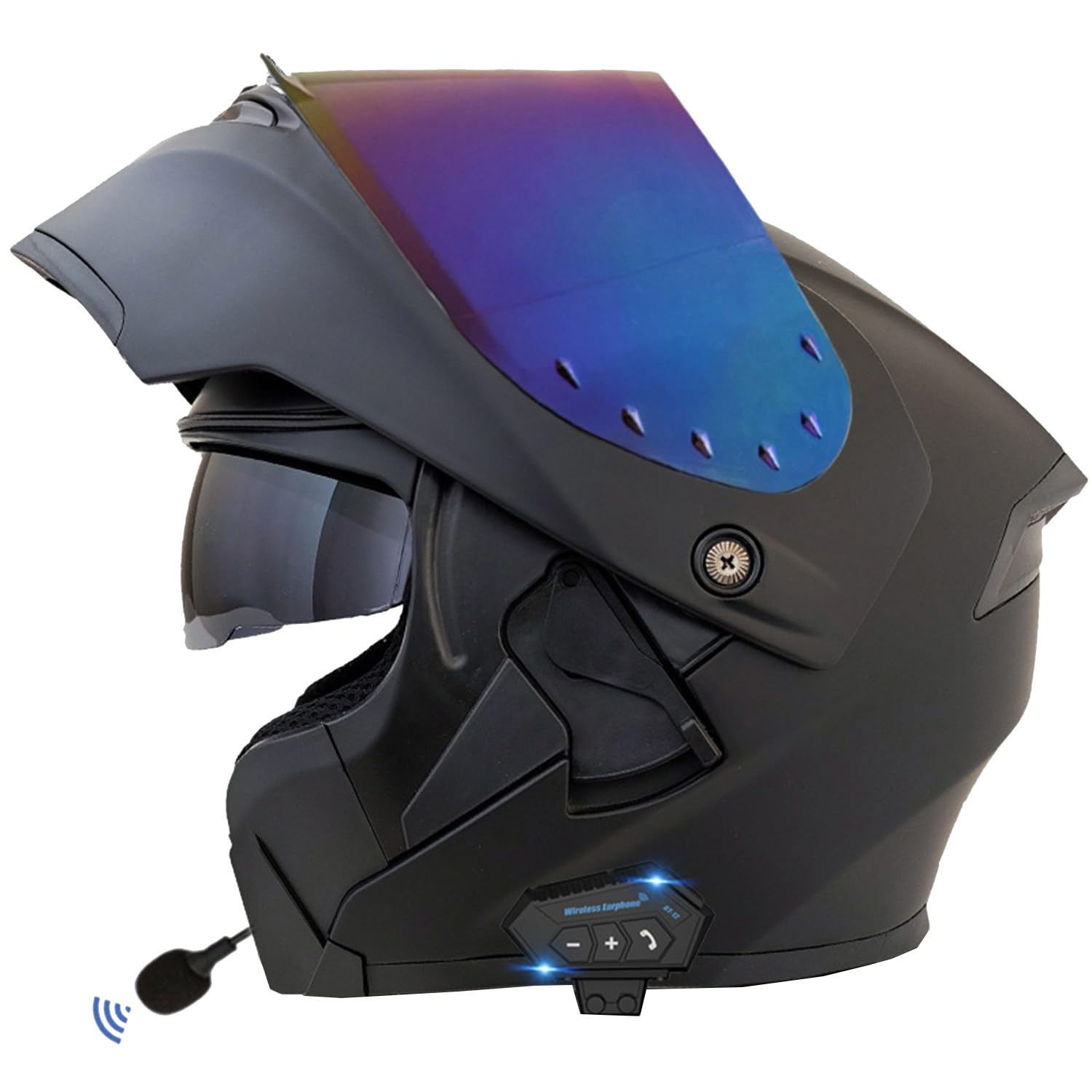Klapphelm Mit Bluetooth Integriert Motorradhelm DOTECE Zertifiziert Modulare Integralhelm Mit Doppelvisier Motorrad Helm Mit Eingebautem Mikrofon Flip Vollvisierhelm