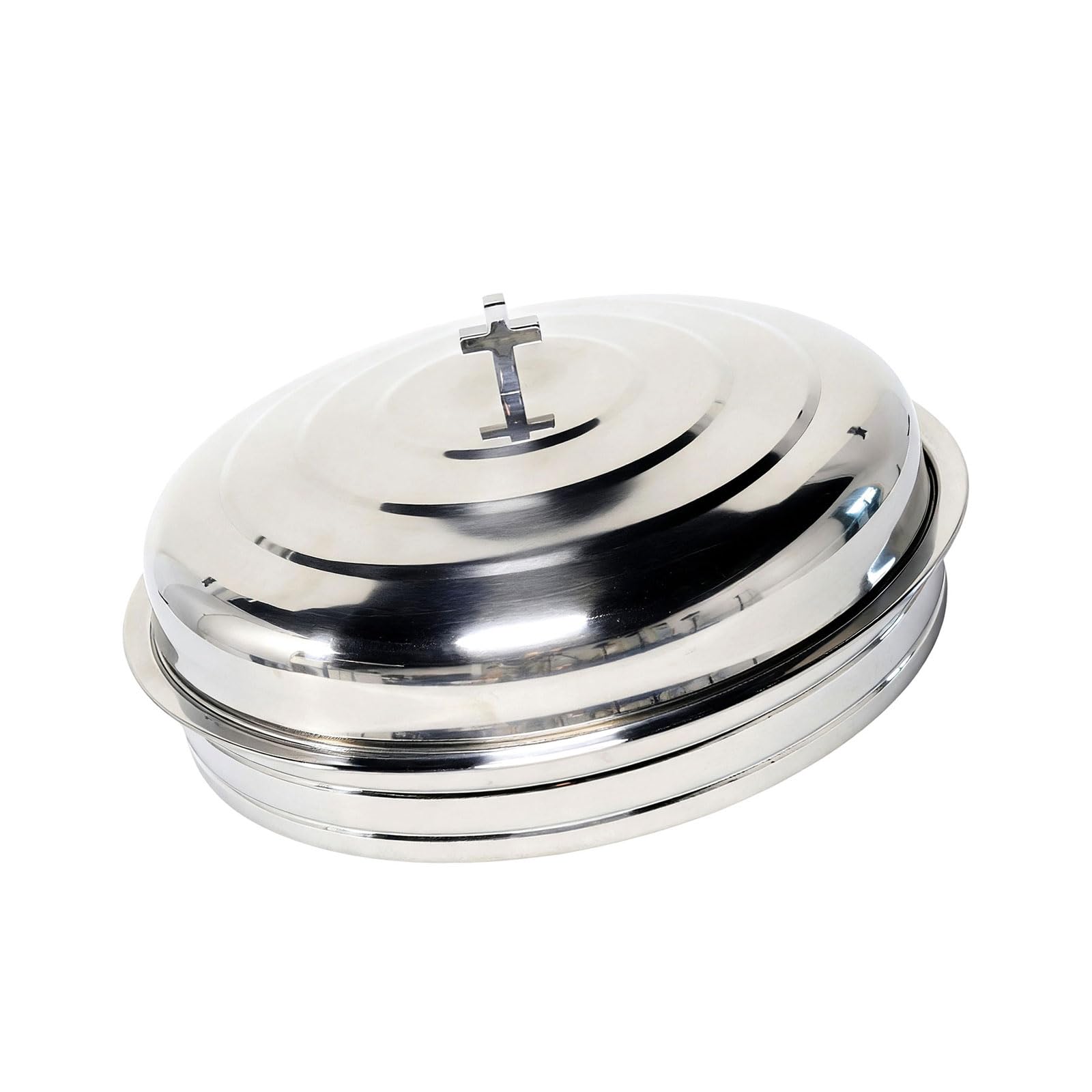 MALSSE 304 Stainless Steels Communion Serving Tray 72 Hole Design Cup Holder with Lid for Religious Ceremony Communion Supplies Stainless Steel
