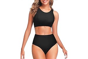 Sporty Two-Piece High-Waisted Bikini Set for Athletic Women