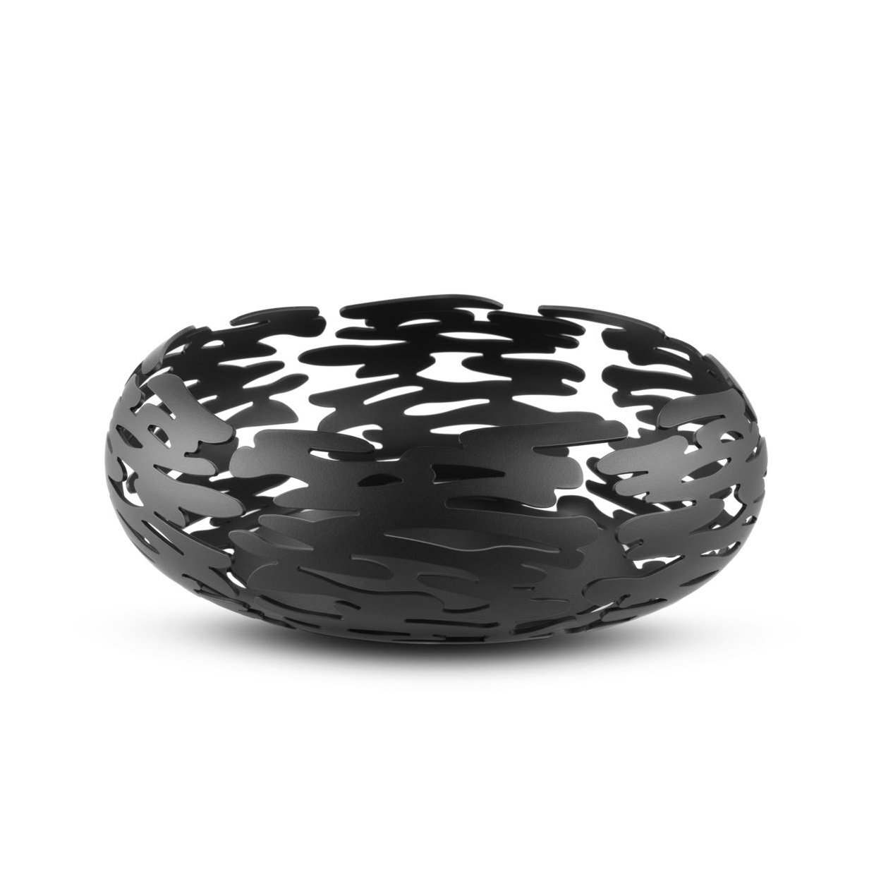 Alessi Black Bm02 B Barknest, Round Basket In Steel Coloured With Epoxy Resin,