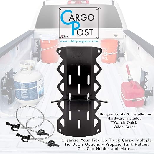 Gas Can Holder for Truck Bed, Tie Down Anchors, Propane Tank Holder