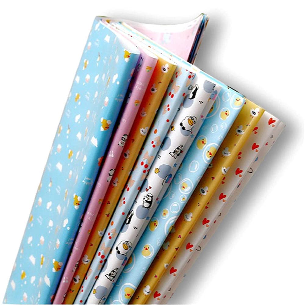 Papier Do Pakowania Prezentów Papier Do Pakowania Prezentów10 Sztuk Kolorowe Ślubne Prezent Papieru Zawijamy Cute Giraffe Duck Panda Baby Birthday Papture Papture Papture Scrapbooking 50 * 70 Cm-10A