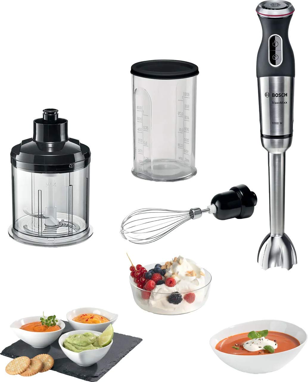Buy Bosch MaxoMixx MS8CM6160G Hand Blender, 1000W Black & Silver