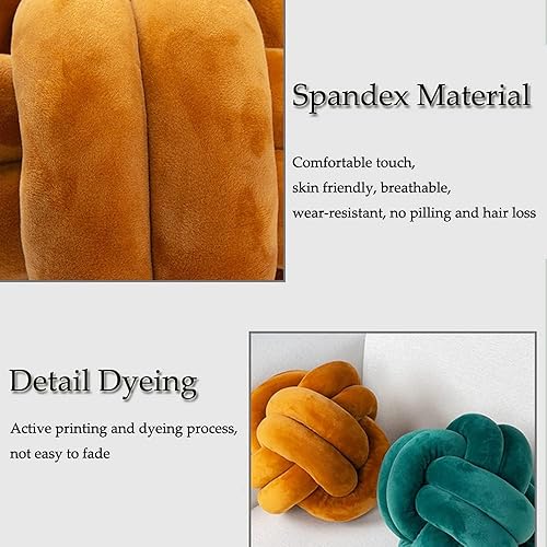 Miniatura 6 de Almohada de nudo de bola, almohada de nudo rosa intenso, almohadas decorativas suaves para el hogar, almohada redonda de felpa rosa anudada para