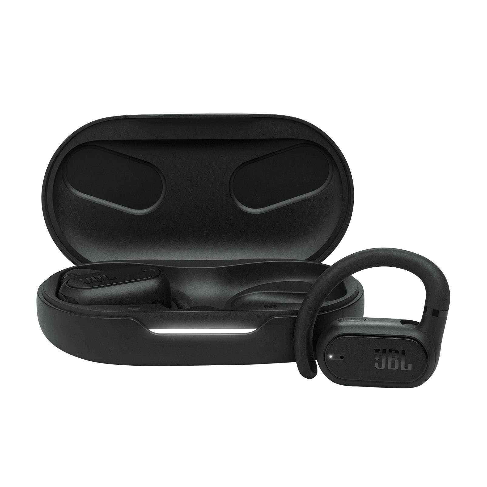 JBL Soundgear Sense Auricolari In-Ear True Wireless Bluetooth con Design Open Ear, Impermeabili a Schizzi e Polvere IP54, Bassi Puri, Dual Connect, 4 Microfoni, fino a 24 h di Autonomia, Nero