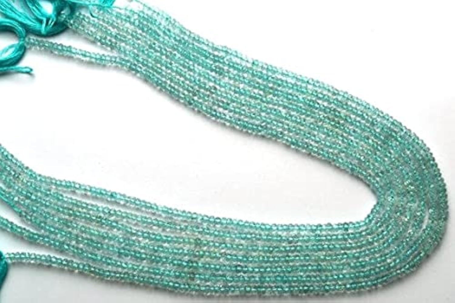 Aigue-marine perles facettées 3.5mm à 4mm, fil de pierre naturelle pour création de bijoux