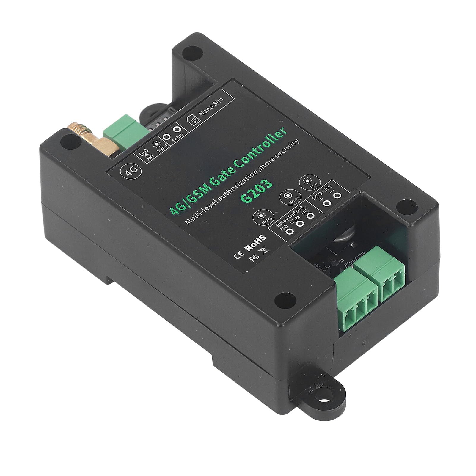 Ouvre-Porte GSM G203 Commutateur de Relais 3G 4G Accès à la Porte de Garage Télécommande Support Redémarrage à Distance Réinitialisation DC9V 36V