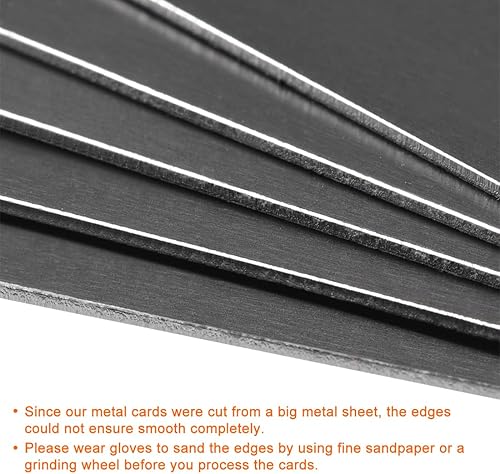 Miniatura 3 de uxcell Tarjeta de metal en blanco de 3.937 x 2.362 x 0.039in, placa de aluminio anodizado para impresión láser, grabado negro, 5 piezas