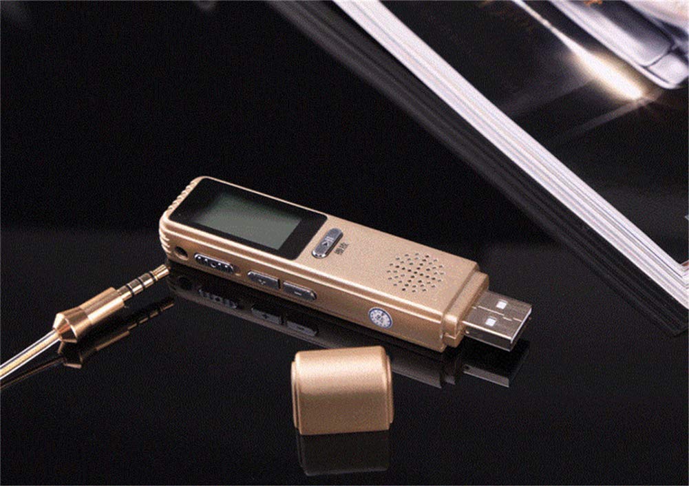 Grabadoras de Voz Digitales Digital Voice Recorder USB Conector Recto HD Reducción de Ruido Control de Voz Profesional Grabación Mp3 de Larga duración con un Solo botón Grabadora