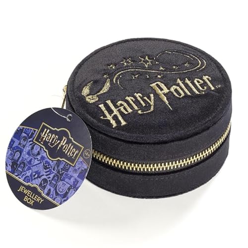 Harry Potter & Golden Snitch Black Embroidered Jewellery Box by The Carat Shop