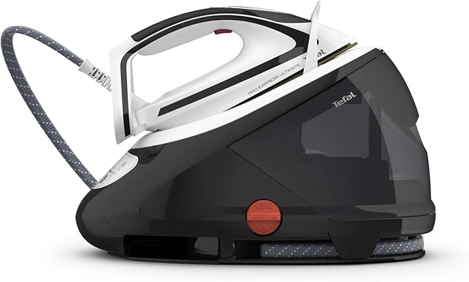 Tefal Pro Express Ultimate 8 Bar Centro de Planchado GV9550E0 - Golpe Vapor 520 g/min, Continuo 120 g/min, 8 Bar, Depósito 1,9 L, recolector de Cal, Sistema antigote, Suela Durilium Autoclean