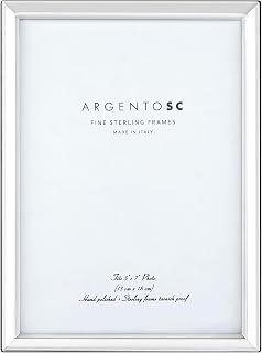 Sterling Silver Picture Frames - Handmade in Italy, Tarnish-free, Silver Picture Frame with Dual Easel for Portrait & Landscape Display, Exceptional Gift for Any Occasion (5X7)