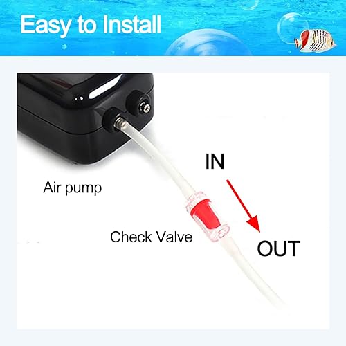 Miniatura 4 de Válvula de retención de aire para acuario, válvula de aire unidireccional sin retorno, válvula de retención de plástico transparente rojo para bomba