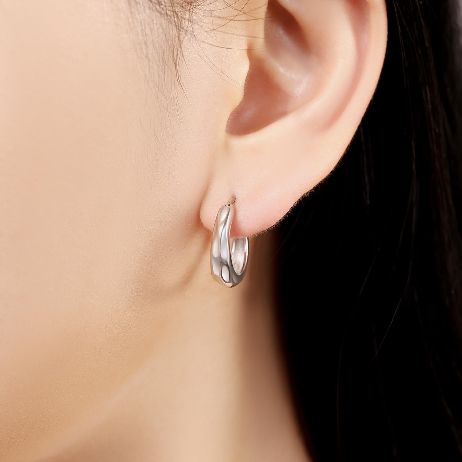 925 Sterling Silver Hoop Earrings for Women, Small and Large Trendy Hoops Hypoallergenic Huggie Earrings Statement Fashion Jewelry Gifts for Sensitive Ear - Double Loop - Image 2