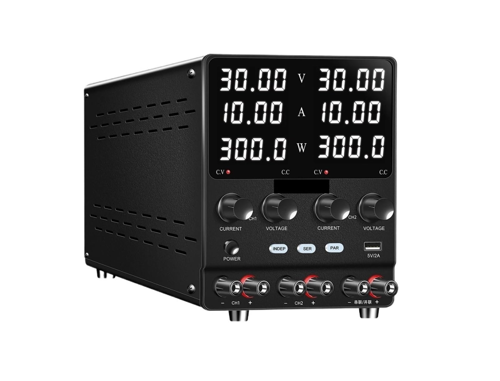 Fuente de alimentación, Fuente de alimentación CC Pantalla Digital Ajustable Fuentes Laboratorio Doble Canal Regulador Voltaje Salida múltiple(SPS605-2KD(60V、5A))