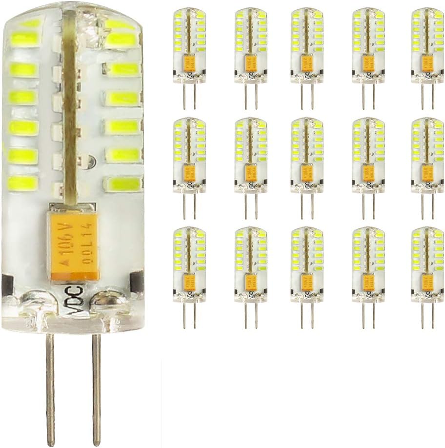 Mengjay® 15 pcs-G4 LED lamp, 3 watt, 12V AC DC, white made of silicone (silica gel), lamp light bulb 250LM.