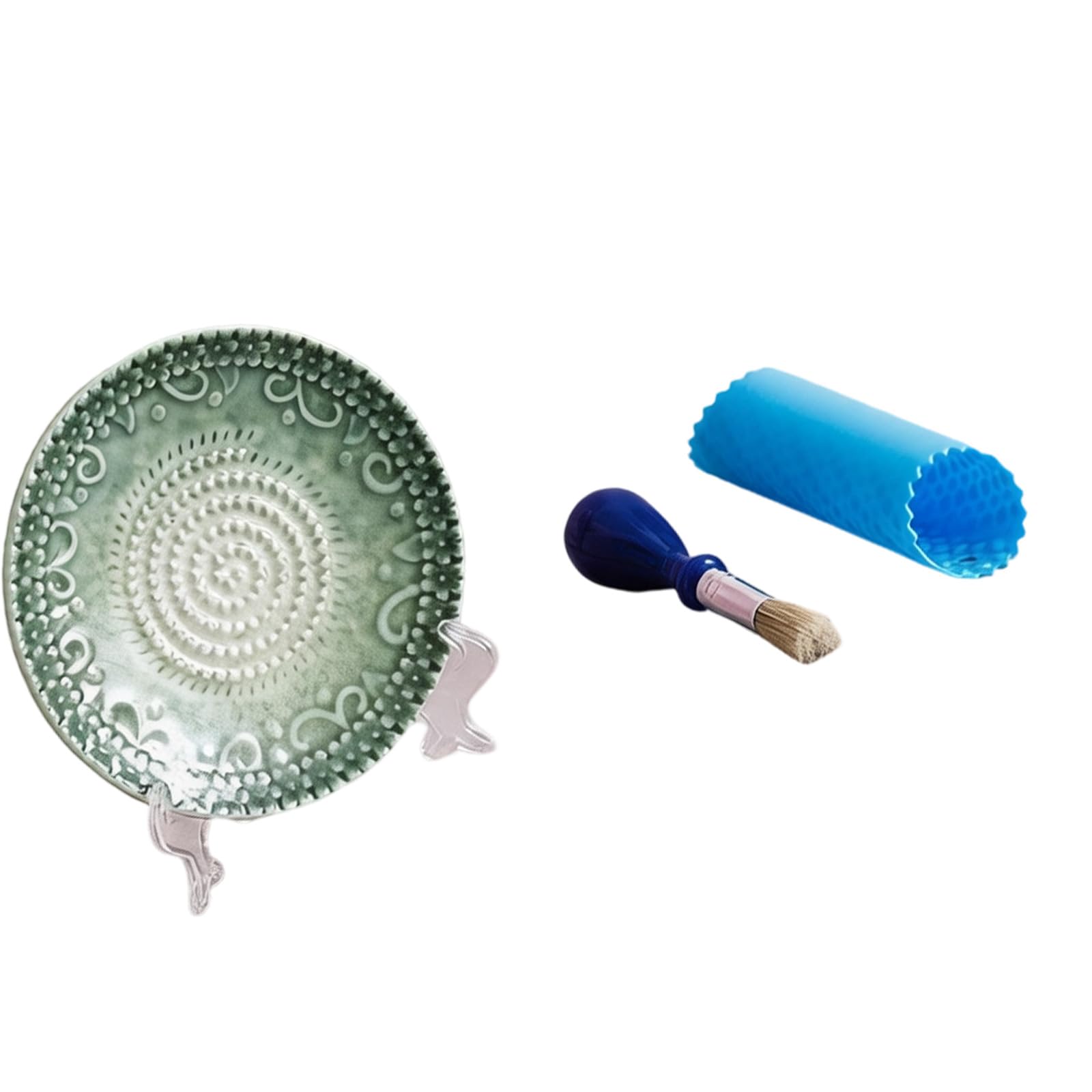 Multipurpose Ceramic Manual Grinder Plate Embossing Grater with Peeler and Brush for Garlic Gingers and Homemades Sauces Garlic Grinding Plate Ceramic Aromatic Grinder Hand Masher Cooking Ingredients