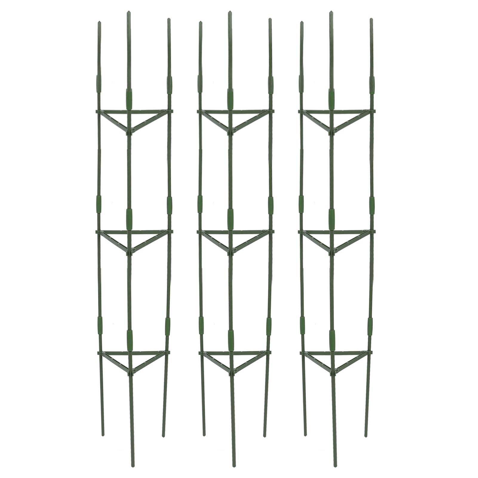 3 -teiliges Hochleistungs -Tomaten -Käfig -Set, Dreieckige Pflanzenunterstützungseinsätze, Tomatenschnalel für Innen- und Außengebrauch, Ideal für Garten und Töpfe (160 cm)