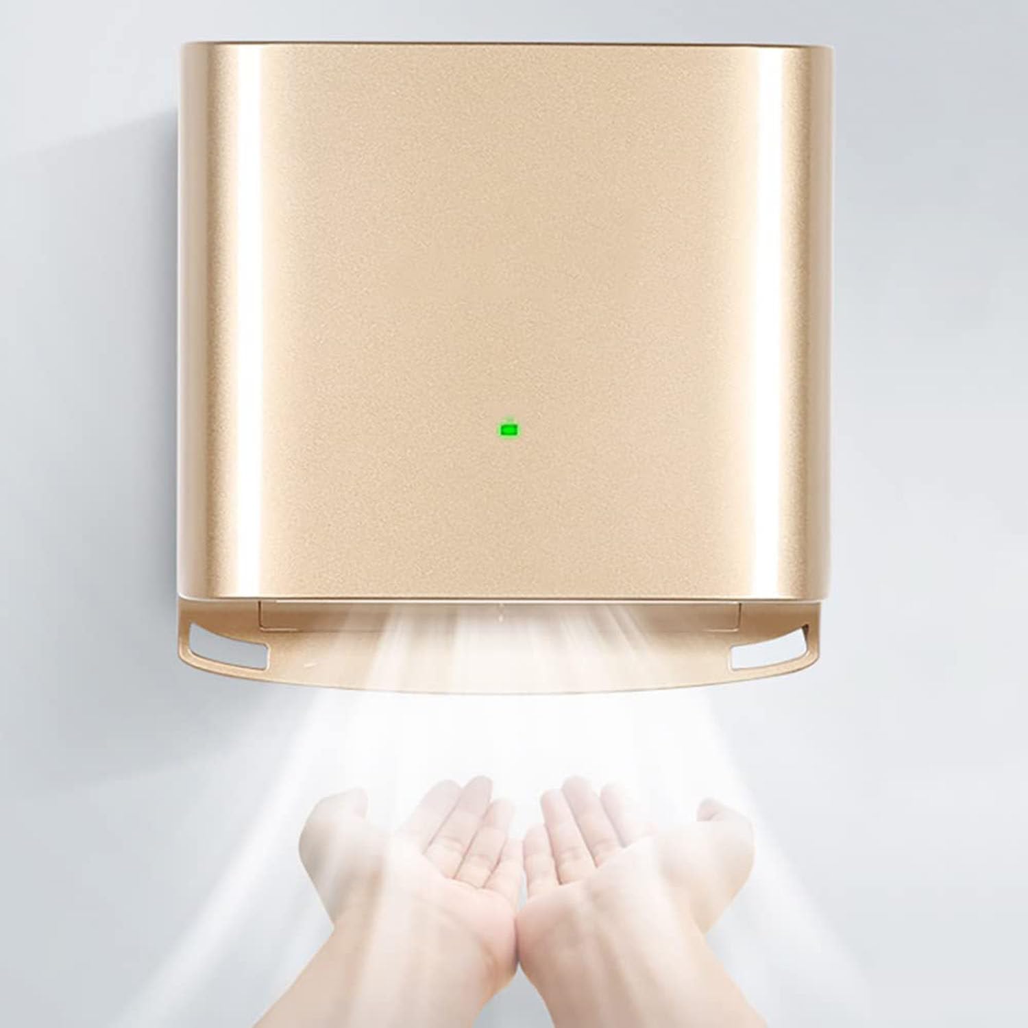 1250WElectric Automatic Induction Hand Dryer,High Speed Energy Saving Electric Hand Dryer,Adjustable Hot and Cold (Gold)