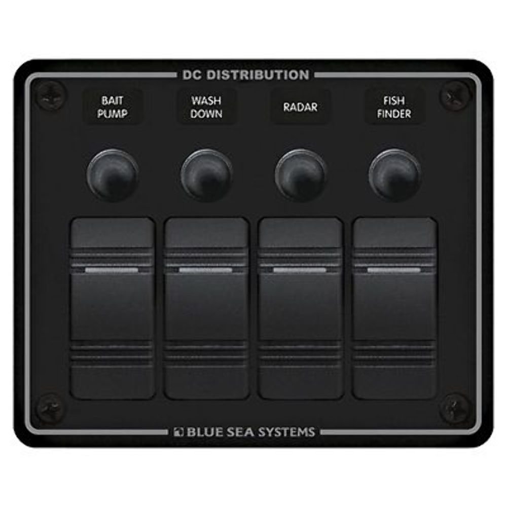 8372 Water Resistant Circuit Breaker Panel 4 Position-Black