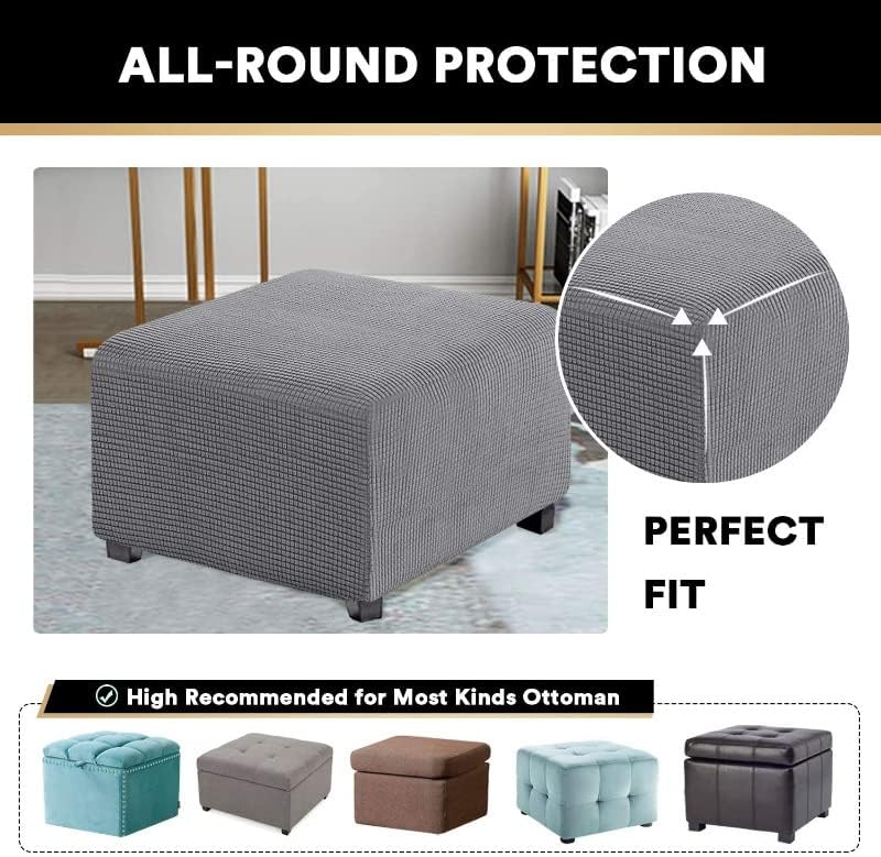 Miniatura 5 de Funda otomana elástica cuadrada de 24 x 2438 x 3840 x 40 pulgadas, funda otomana extragrande, protector de muebles, protector de muebles, funda