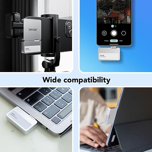 Lexar Professional Go Portable SSD with HUB 1TB, Ultra-Compact,Up to 1050MB/s Read and 1000MB/s Write, USB 3.2 Gen 2,for iPhone 15/16, Silver - 6