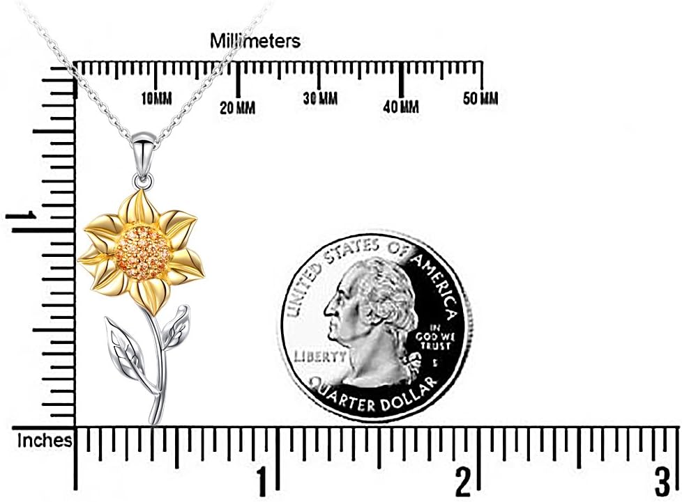 DAOCHONG Sunflower Necklace Faith of A Mustard Seed Necklace 925 Sterling Silver Faith Necklace Jewelry for Women