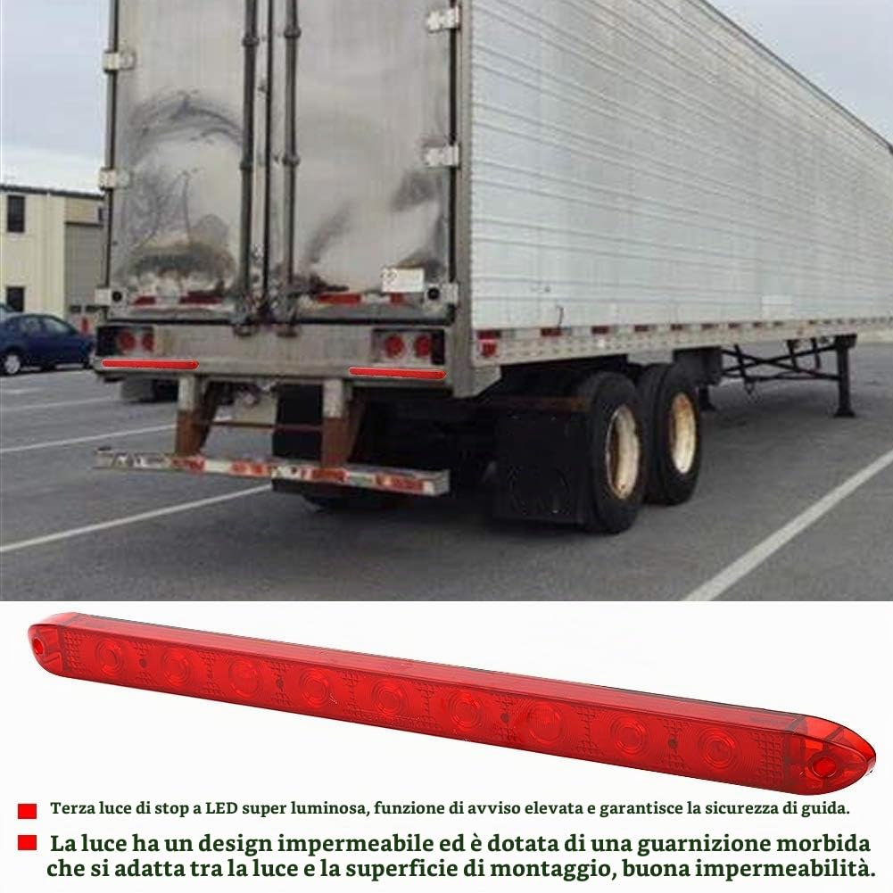 Yctze 9LED posteriore alta terza terza luce di stop per camion rimorchio terzo stop light, 9led rear P5y770