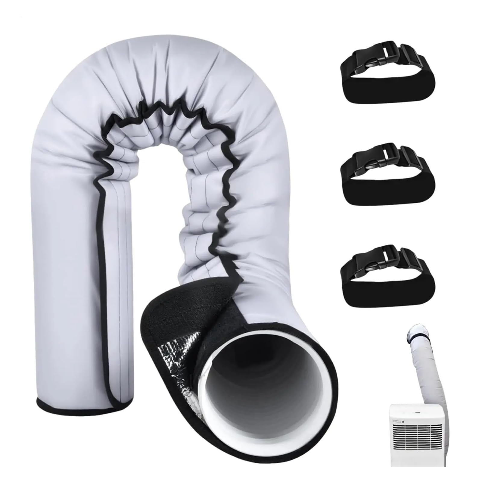 XVDRFSD Air Conditioner Hose Cover Air Conditioner Hose Cover AC Exhaust Tube Waterproof Sleeve With 3 Buckle Straps For Vent Protection