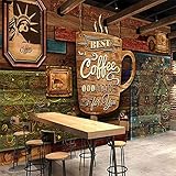 Mural Wallpaper Customize 4D print Wall Decoration,Hand-Painted Retro Cafe 3D Wallpaper Large Silk M