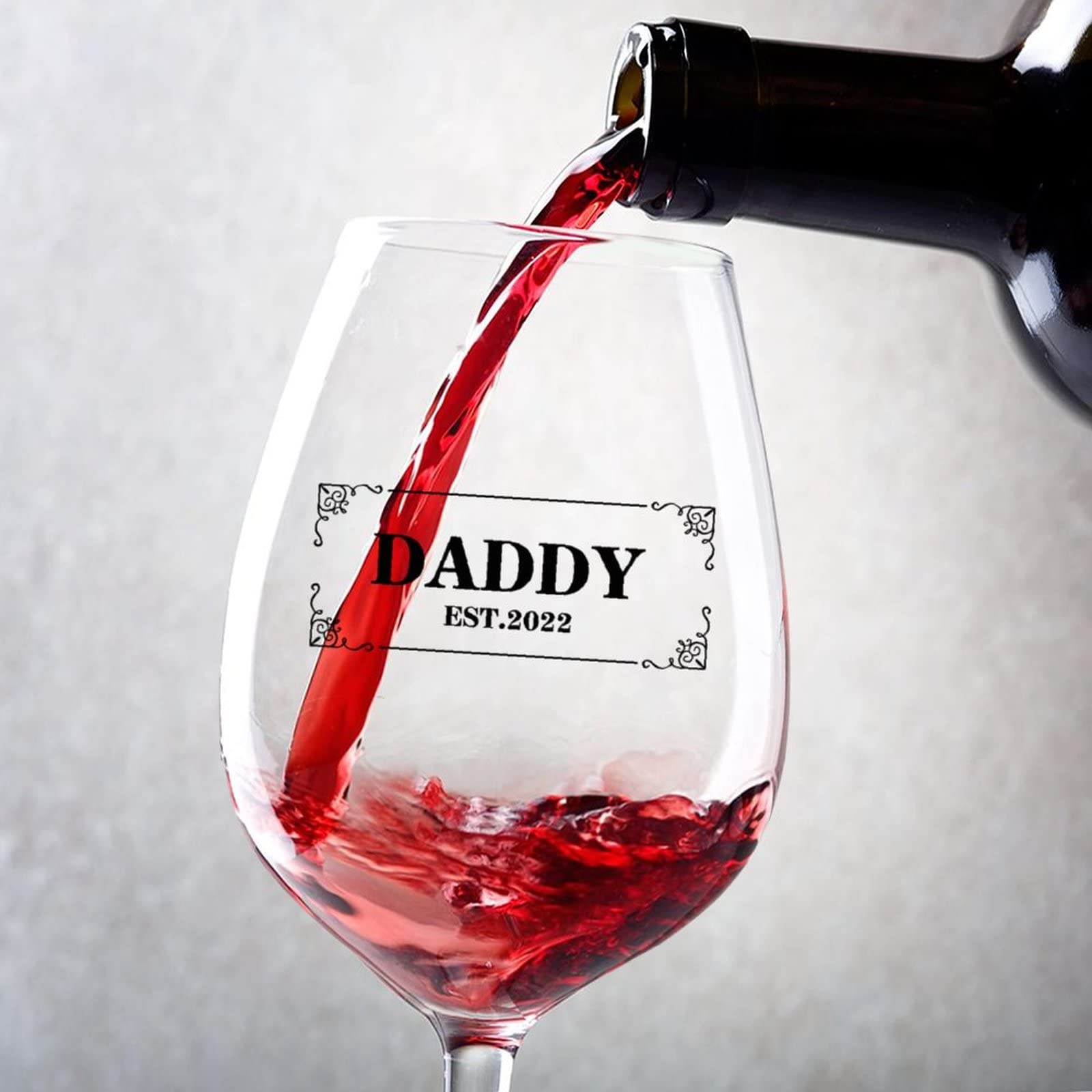 Verres à vin rouge Promoted to Daddy de 481ml à longue tige, lot de 2