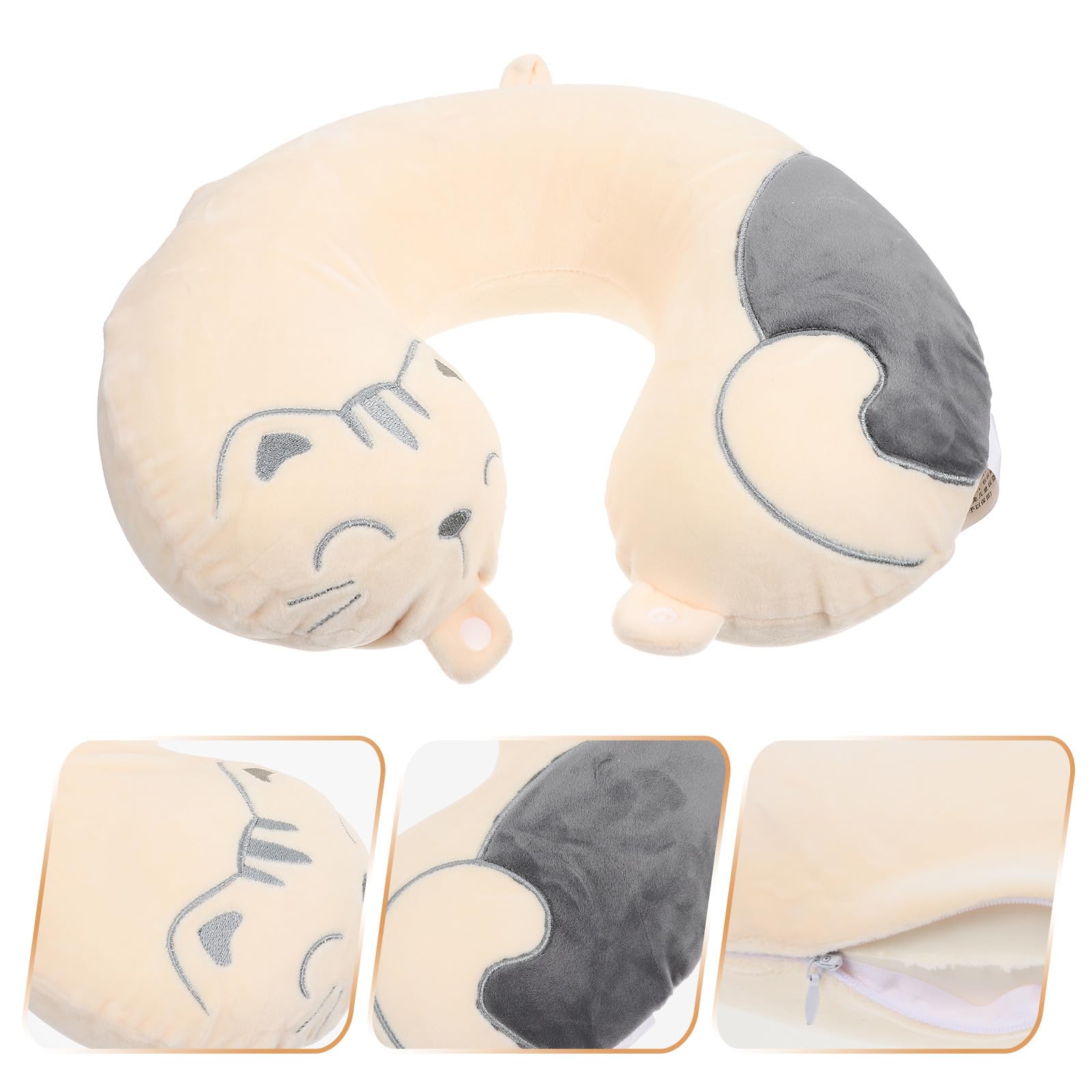 DOITOOL Almohada de Viaje en Forma de U para Oficina y Descanso, Soporte Cervical Diseño Ergonómico, Material de Algodón Blando y Tacto Cómodo para Siestas