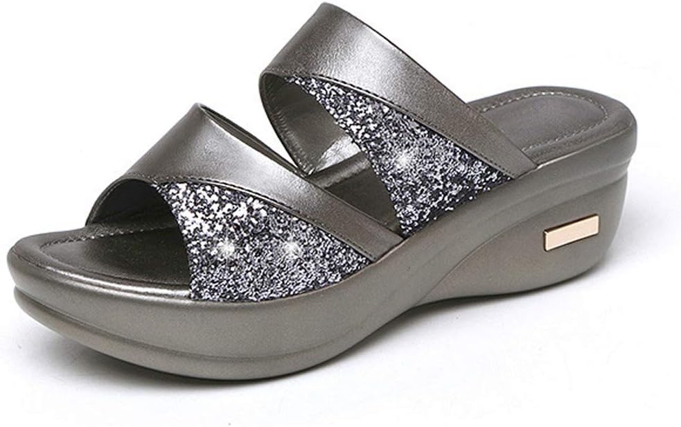 Wedge Wedges Sandals for Women 2024 Slide Ladies Spring Two Strap Dressy Open Toe Sexy Summer Platform Trendy Slip On