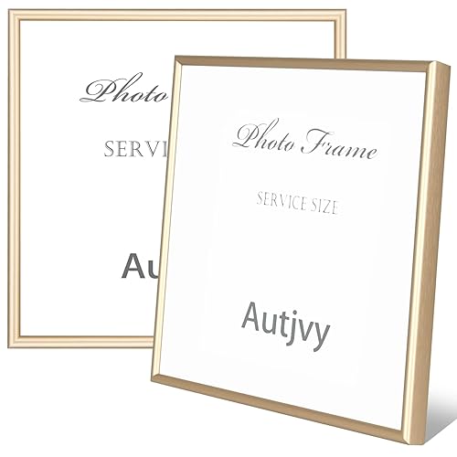 3x3 Poster Picture Frame Set of 2, Brass Modern Thin