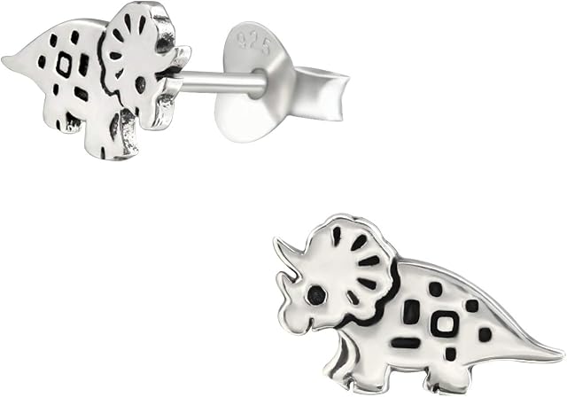 The Rose & Silver Company Women 925 Sterling Silver Dinosaur Stud Earrings
