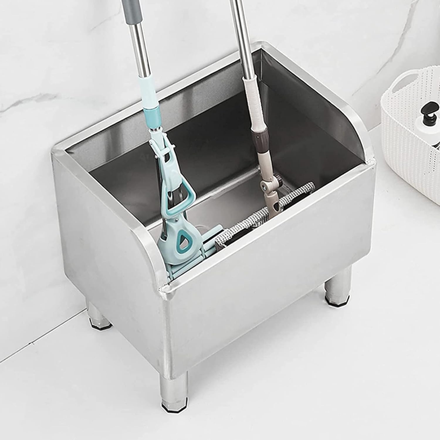 Freestanding Mop Sink for Commercial Kitchens & Laundries, Outdoor Slop Sink, Household Laundry Basin, Pet Washing Station, Ideal for Restaurants, Garages & Businesses