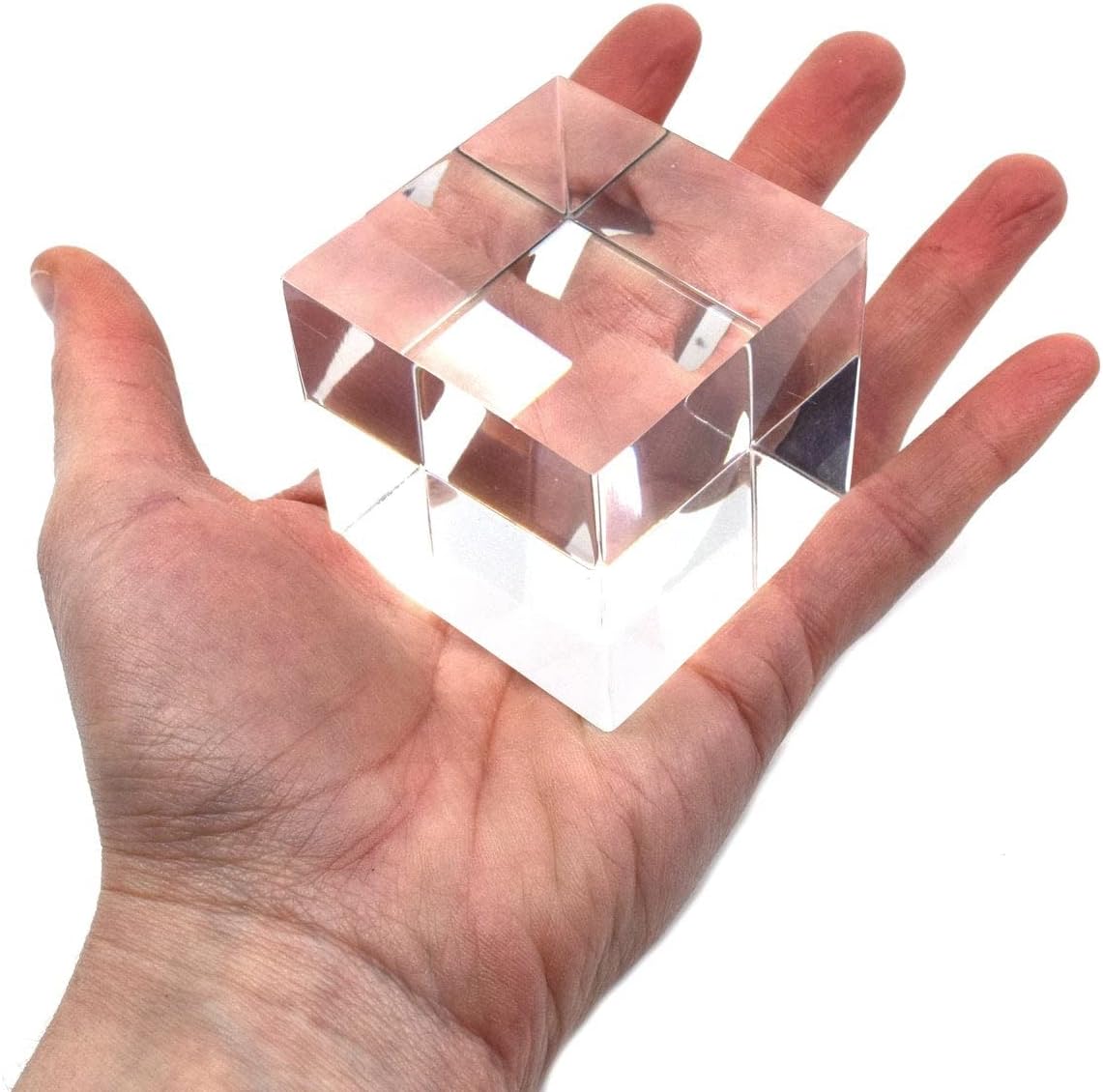 CMY Cubes The Cube Presence (50mm) - Clear & Transparent Optical Cube - Paperweight, Decorative Item - Educational, Scientific, Physics & Kinetic Art Desk Object