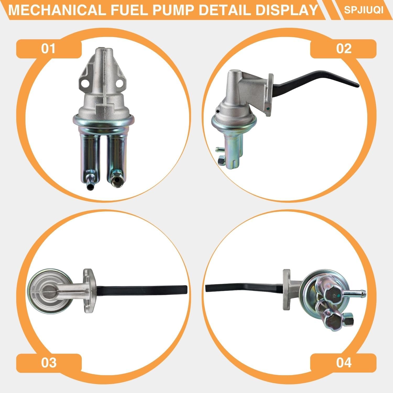 M6588 Fuel Pump for 1965-1977 Ford Mustang Mercury 240 289 302 351W | Fits for F100,Torino,Ranchero,Galaxie 500,Cougar,Cyclone, 3.9 4.7 5.0 5.8L,Small Block SBF, MF0008,M23007,SP1069MP,SP1002MP