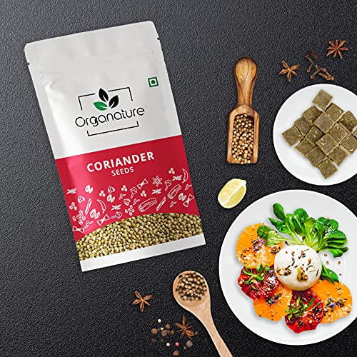 Image of Organature Pure and Natural Coriander Seeds /Whole Dhaniya Seeds Indian Masala Pack of - (600 Grams)