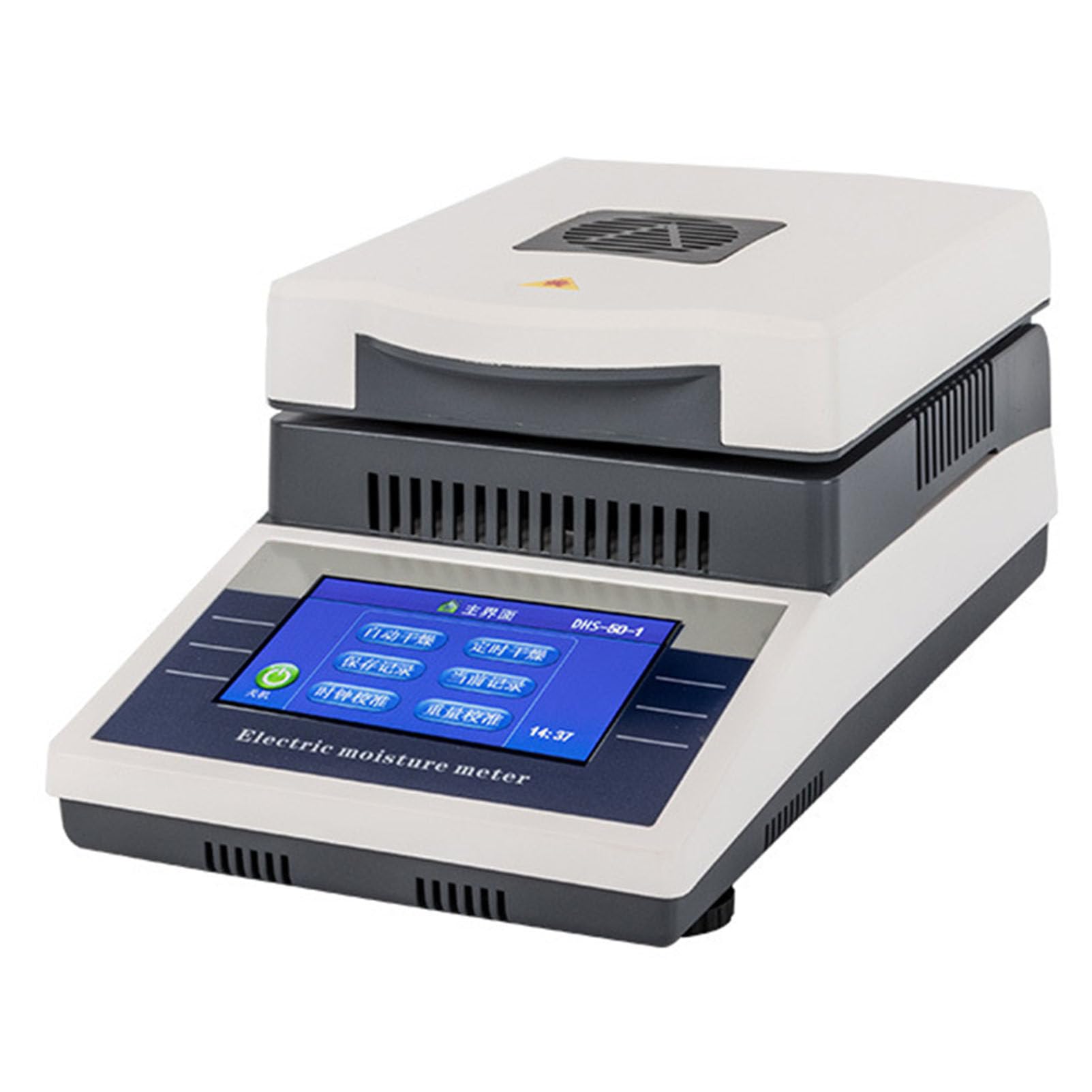 Halogen-Feuchtigkeitsanalysator, hocheffiziente Halogenlampenheizung, RS232-Schnittstelle, Labor-Feuchtigkeitstester mit Touchscreen, 2 Trocknungsmodi, für Pulver/Kräuter/Fleisch/Lebensmittel,50g/2mg