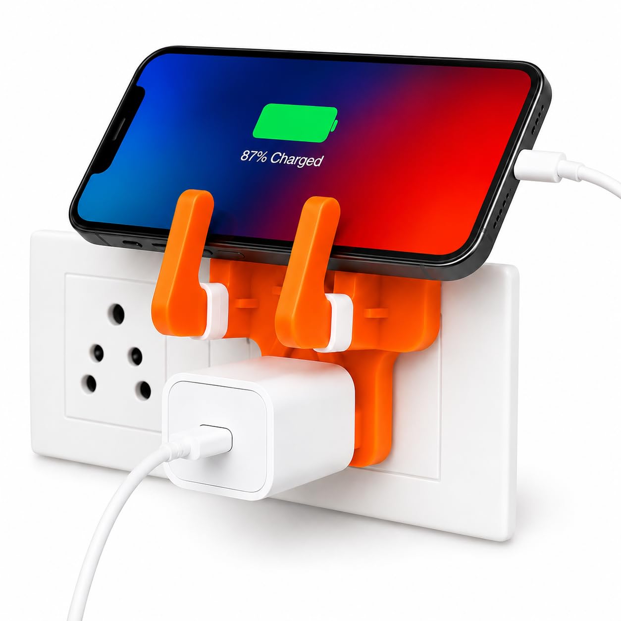 Leo Universal Mobile Holder & Wall Socket Charging Stand | Anti-Slip ABS Mobile Stand for Smartphones & Tablets | Portable Multi Phone Holder for Home, Office & Travel-picture-30