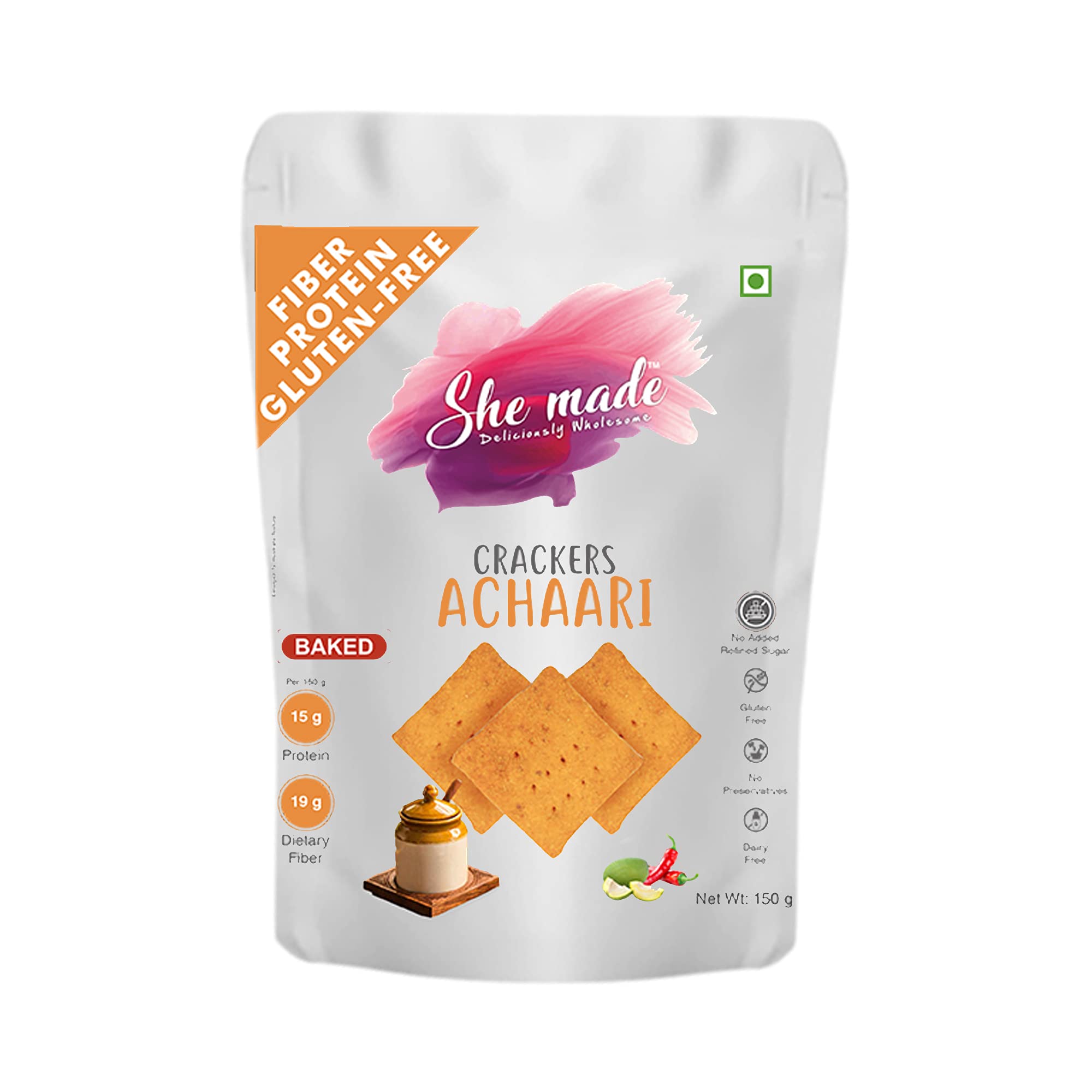 Buy She Made Foods Crackers Biscuit Indian Achaari Masala Flavour
