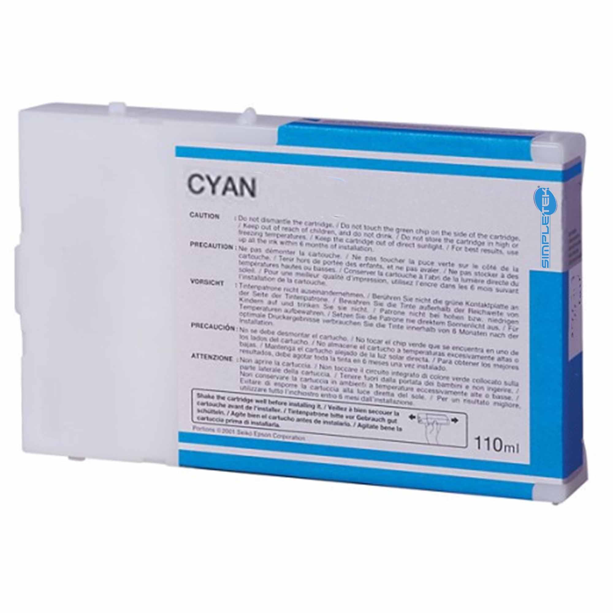 Cartouche cyan T6132 haute densit&eacute; Simpletek pour Epson Stylus Pro 4400 et traceur 110 ml - 3