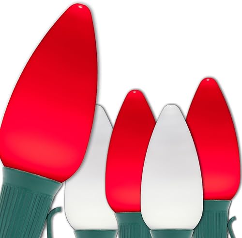 Miniatura 21 de Wintergreen Lighting 25 C9 OptiCore LED Luces Comerciales de Navidad para Exteriores – Luces de Cadena de Navidad de Servicio Pesado; Cable Verde