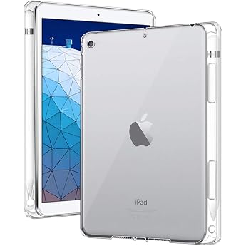For iPad Mini 2019 Case, For iPad Mini 5, Transparent Cover, Holds Pencils, Thin, Lightweight, Shock-Absorbing, Scratch-Resistant, Back Case, Protective Bumper, Pen Holder Included, 5th Generation, 2019 Release Model