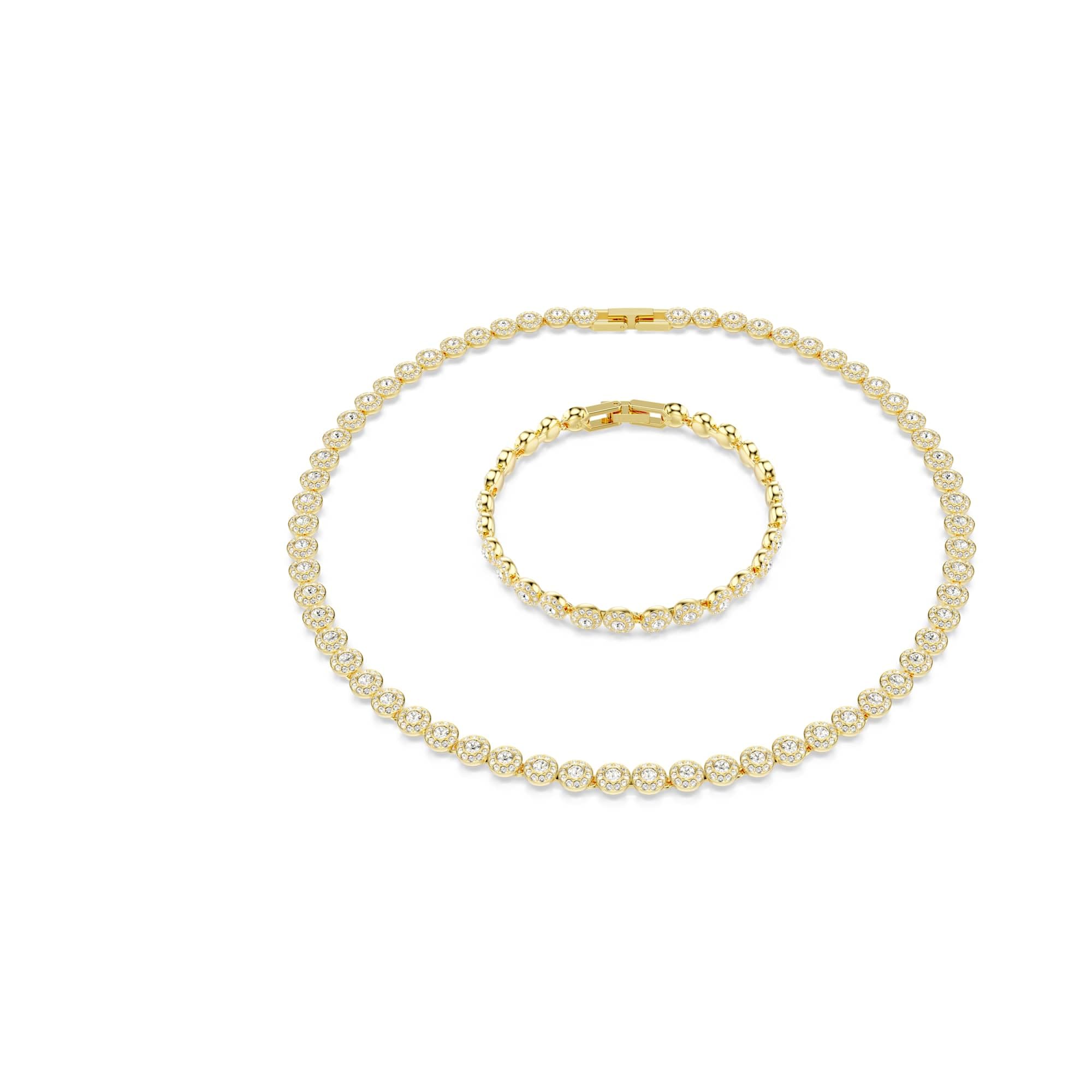 Swarovski Women's Yellow Jewellery, One Size, Gold Crystal Gift Set Elegant Design