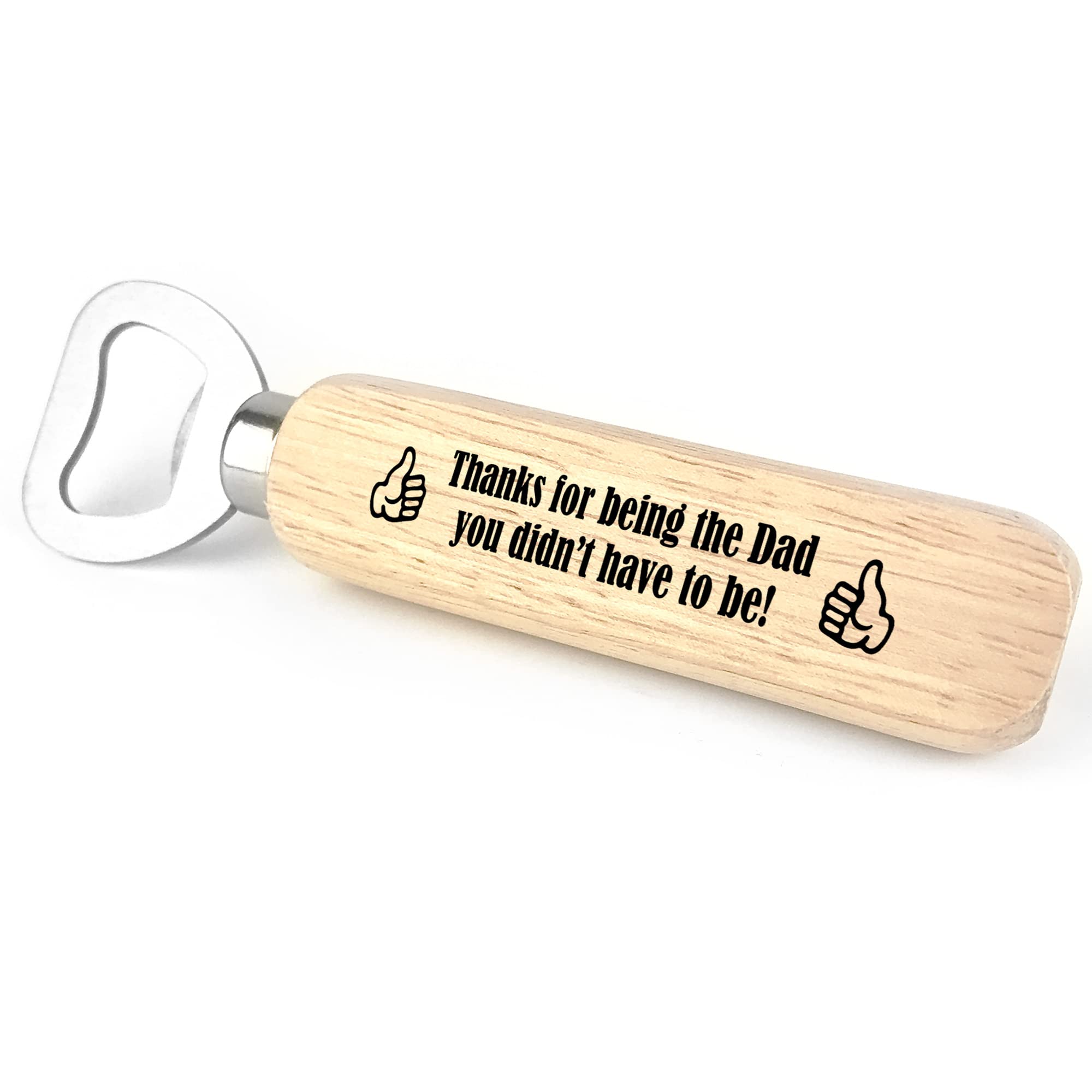 Perfect Steodad Gift for Christmas Birthday Wood Bottle Opener Thank You Gift for Him